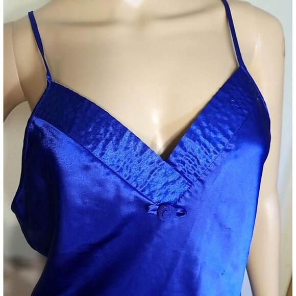 Vintage Val Mode Lingerie Royal Blue Size Medium Slip Dress Nightgown        T47 - Picture 2 of 9